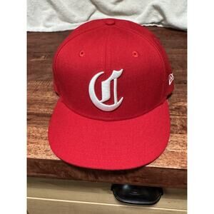 New Era 59FIFTY Cincinnati Reds MLB Fitted Hat Script C Size 7 1/8